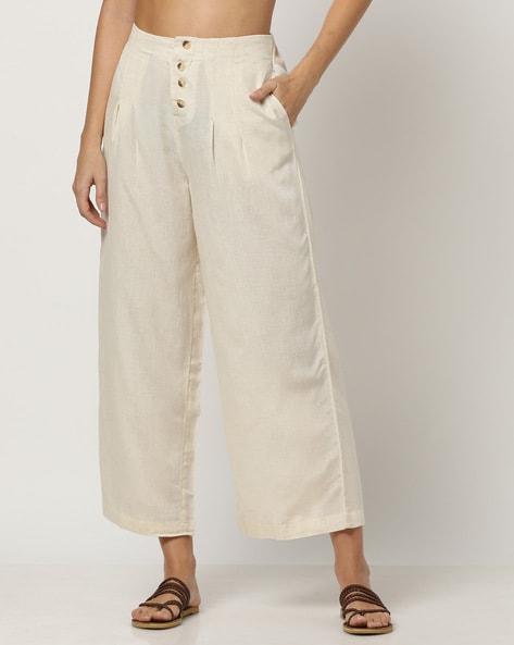 Women Flat-Front Relaxed Fit Pants Price in India