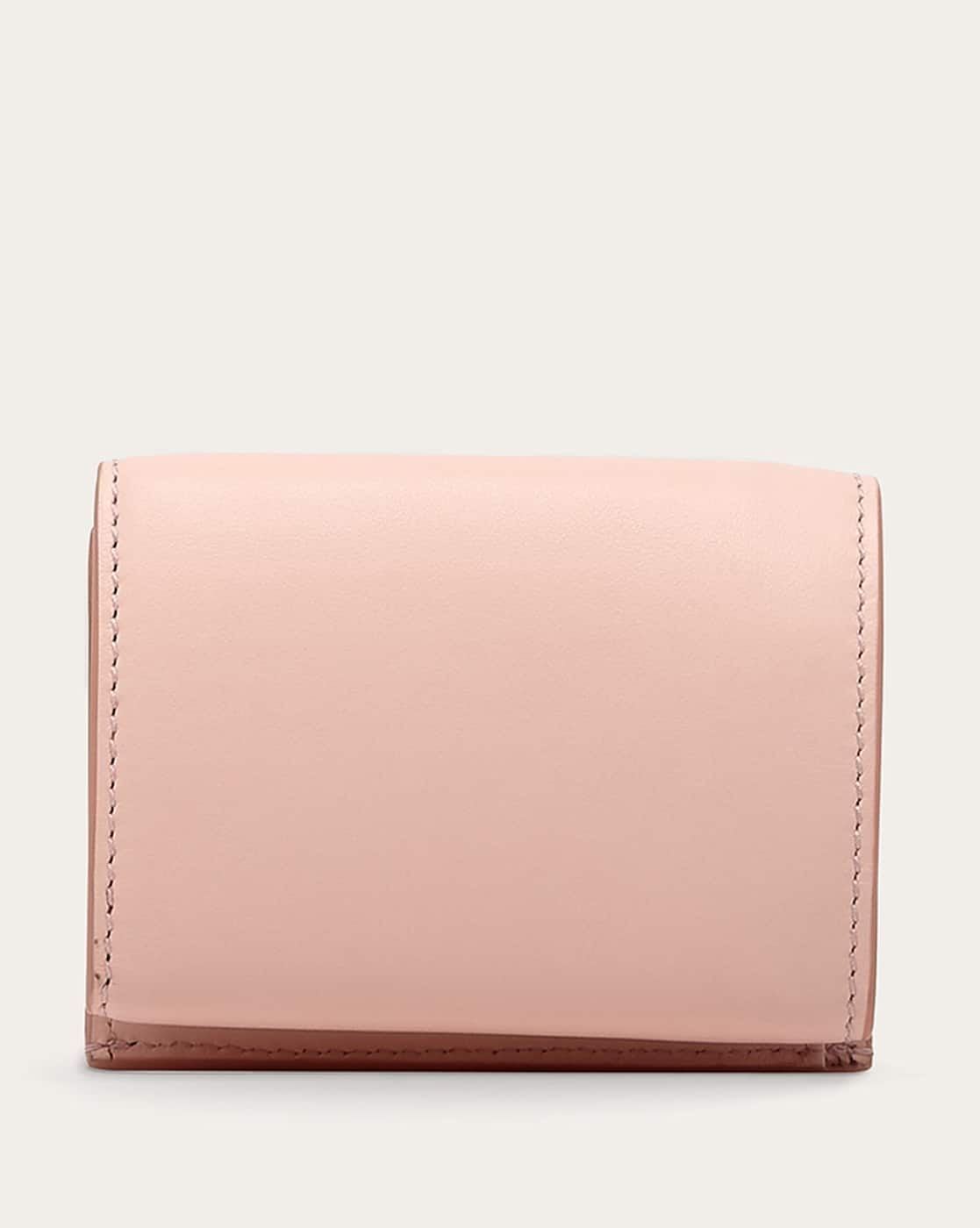 Buy FERRAGAMO Two-Tone Hug Bi-Fold Wallet with Strap | Pink
