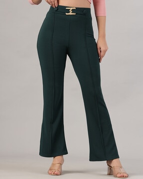 Buy Peach Trousers & Pants for Women by FITHUB Online