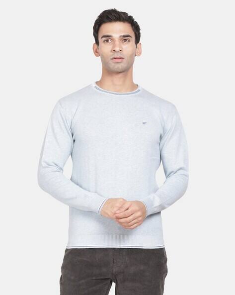 Crew-Neck Pullover with Ribbed Hem