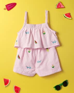 nauti nati Girls Striped Regular Fit Playsuit-picture-39