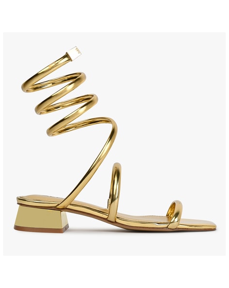 Buy Gold Heeled Sandals for Women by Aldo Online Ajio