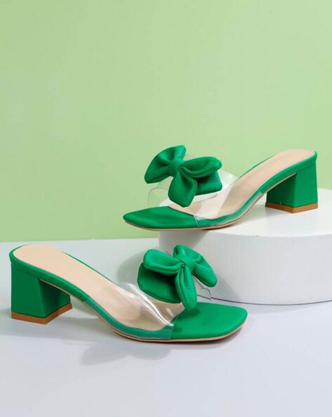 Green chunky online sandals