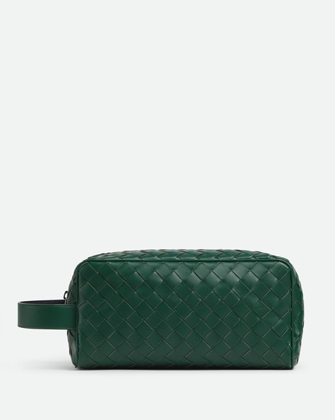 Buy BOTTEGA VENETA Intrecciato Leather Toiletry Case Black Color