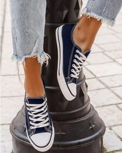 casual shoes for blue canvas trainers womens