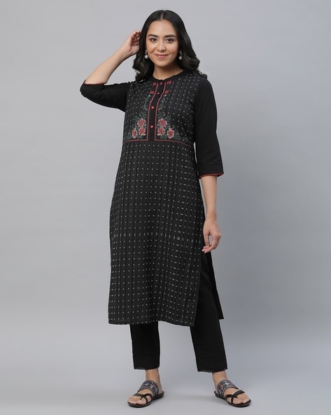 Aurelia Women Printed Cotton Straight Kurta