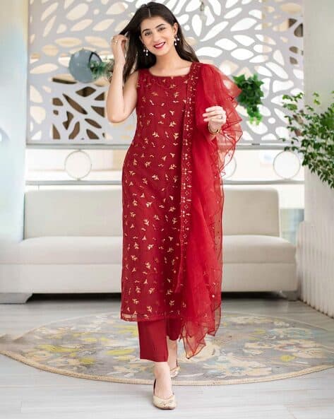 red dress material Red Ribbed Maxi Dress