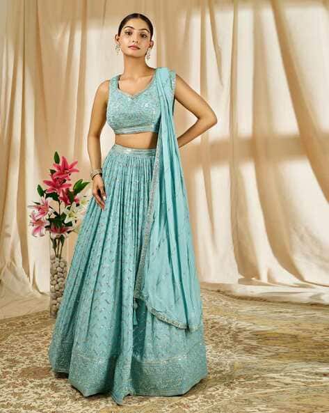 Women Embroidered Lehenga Choli with Dupatta