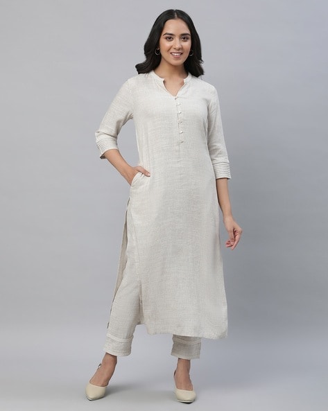 Buy Beige Kurta Bottom Set for Women by AURELIA Online Ajio