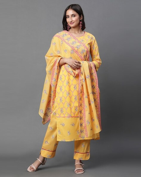 Women Floral Print Cotton Dupatta Price in India