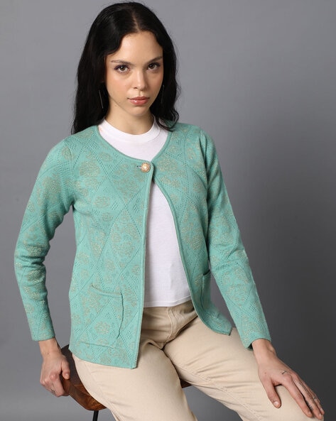 Madame Women Self-Design Regular Fit Cardigan