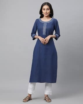 Women Striped Straight Kurta-image-5
