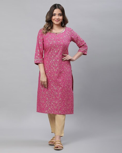 Buy Pink Kurtas for Women by AURELIA Online Ajio