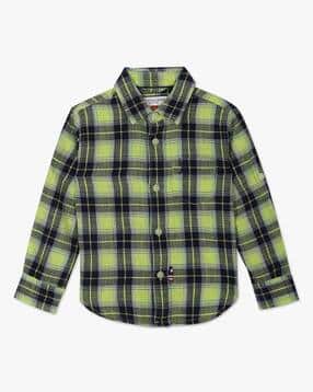 u.s. polo assn. Boys Checked Regular Fit Shirt with Patch Pocket-picture-40