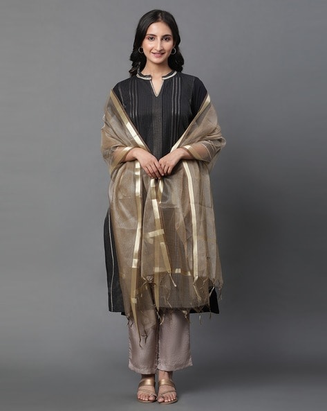 Women Banarasi Dupatta with Tassels Price in India