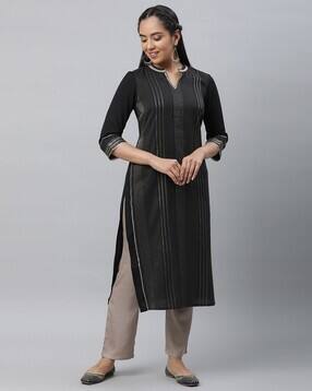 aurelia Women Zari Woven Straight Kurta-picture-41