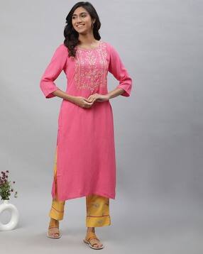 aurelia Women Embroidered Straight Kurta-picture-34