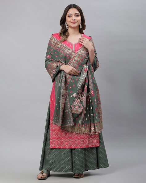 Women Floral Print Cotton Dupatta