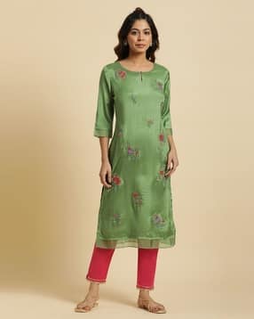 w Women Embroidered Straight Kurta-picture-15