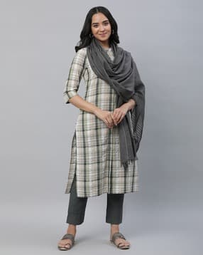 aurelia Women Striped Dupatta with Fringes-picture-20