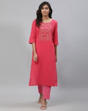 aurelia Women Embroidered Straight Kurta-picture-38