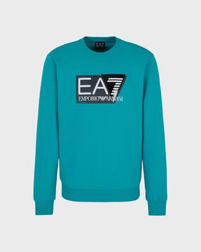 Buy Sea Green Sweatshirt & Hoodies for Men by EA7 Emporio Armani