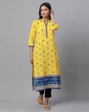 Women Geometric Print Straight Kurta-image-23