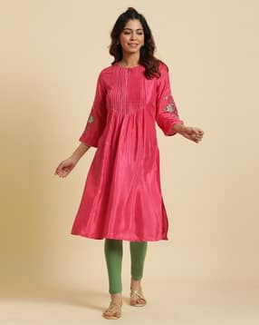 w Women Embroidered Straight Kurta-picture-26