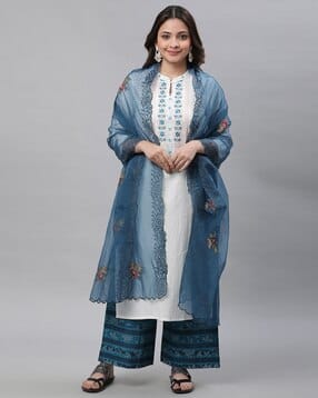 aurelia Women Embroidered Nylon Organza Dupatta-picture-39