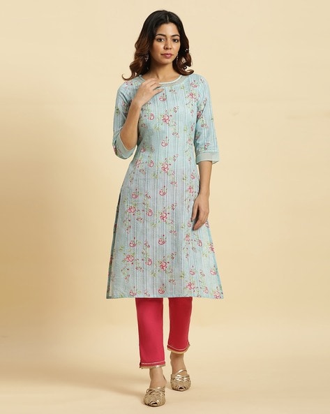 W Women Printed Straight Kurta