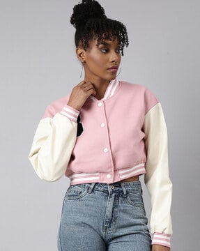 Crop Jacket with Button Closure