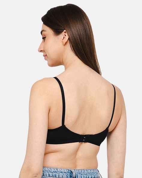 Pack of 3 Non-Wired Bras with Adjustable Straps & Back Closure