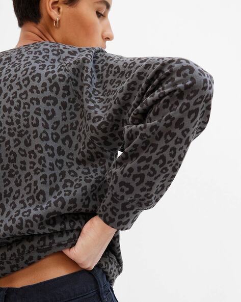 Animal Print Crew Neck Sweatshirt