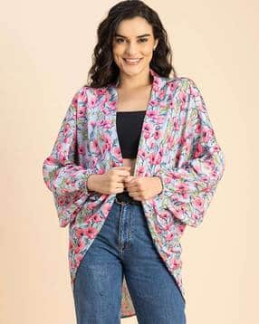 moomaya Women Floral Printed Shrug with Batwing-Sleeves-picture-41