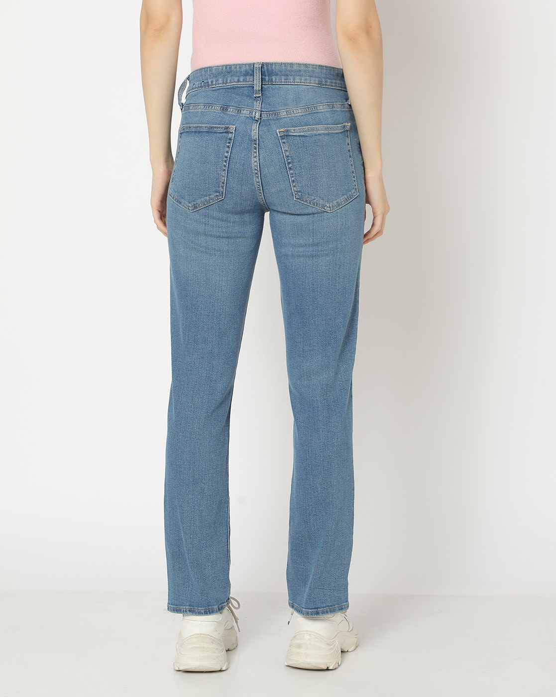 Gap mid rise real straight best sale jeans