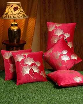 Set of 5 Foil Print Cushion Covers 16" x 16"-image-42
