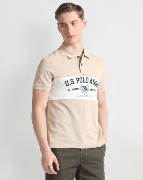 U.S. Polo Assn. Men Logo Print Muscle Fit Polo T-Shirt