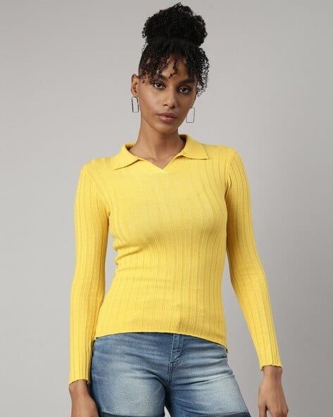 fitted yellow top