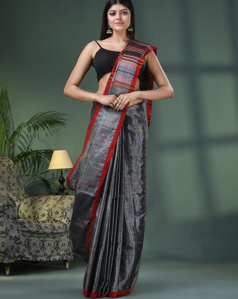 Tissue Saree | Tissue Sarees Silver Golden Color – BharatSthali