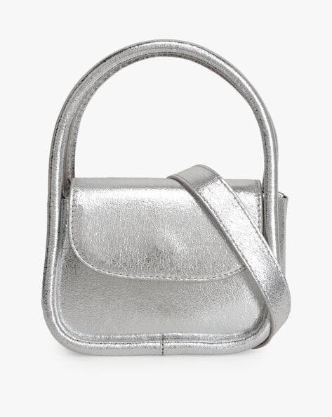 kazo silver women handbag with dual handles