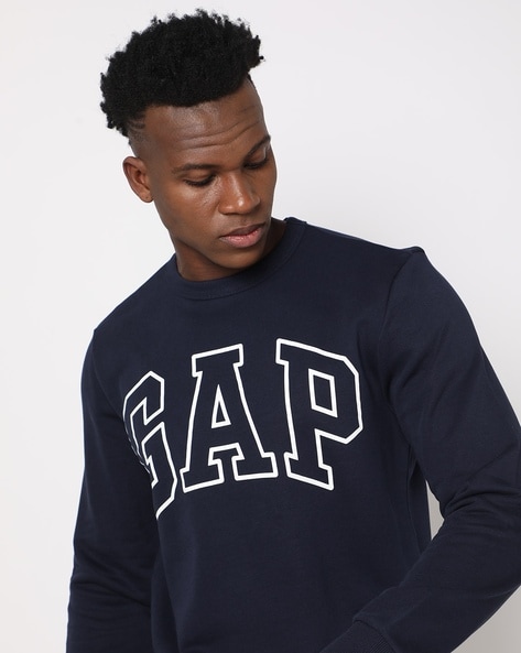 Brand Print Crew Neck Sweatshirt