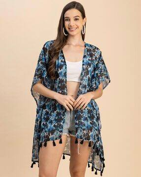 Women Floral Print Relaxed Fit Front-Open Shrug