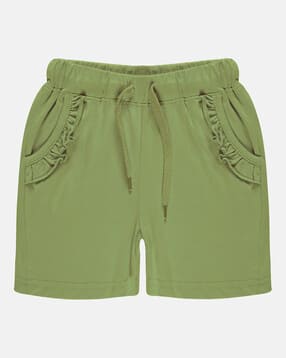kiddopanti Girls Regular Fit Shorts with Frill Pockets-picture-12