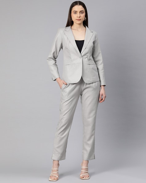 Women Single Breasted Blazer Trouser Set