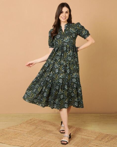 Women Floral Print Fit & Flared Dress