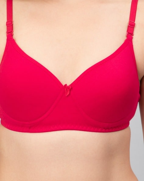 Lycra Cotton Ladies Non Wired T Shirt Bra, Red And Grey, Size: 32B at Rs  60/piece in New Delhi