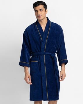 bianca Bath Robe with Striped Detail & Tie-Up-picture-36