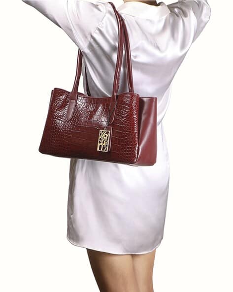 HIDESIGN Women Croc-Embossed Shoulder Bag