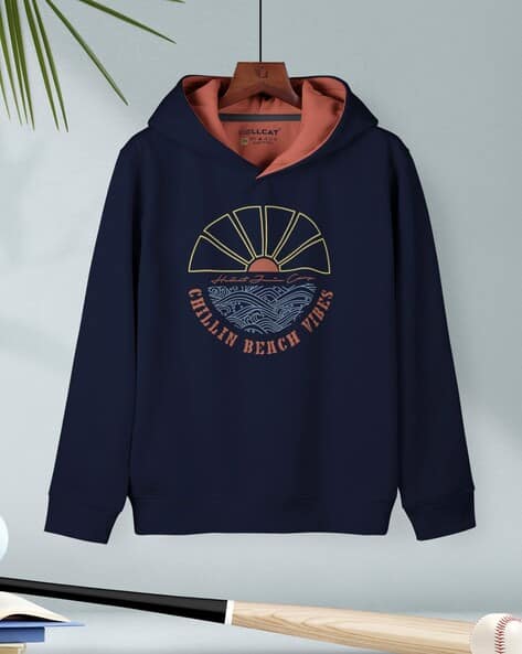 Hellcat Boys Graphic Print Regular Fit Hooded T-Shirt