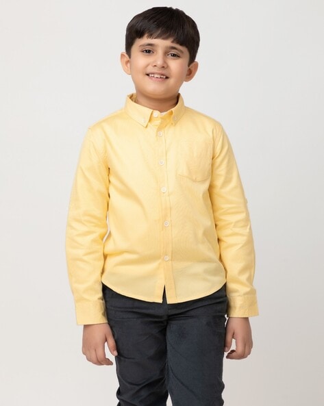 Yellow shirt for boys discount